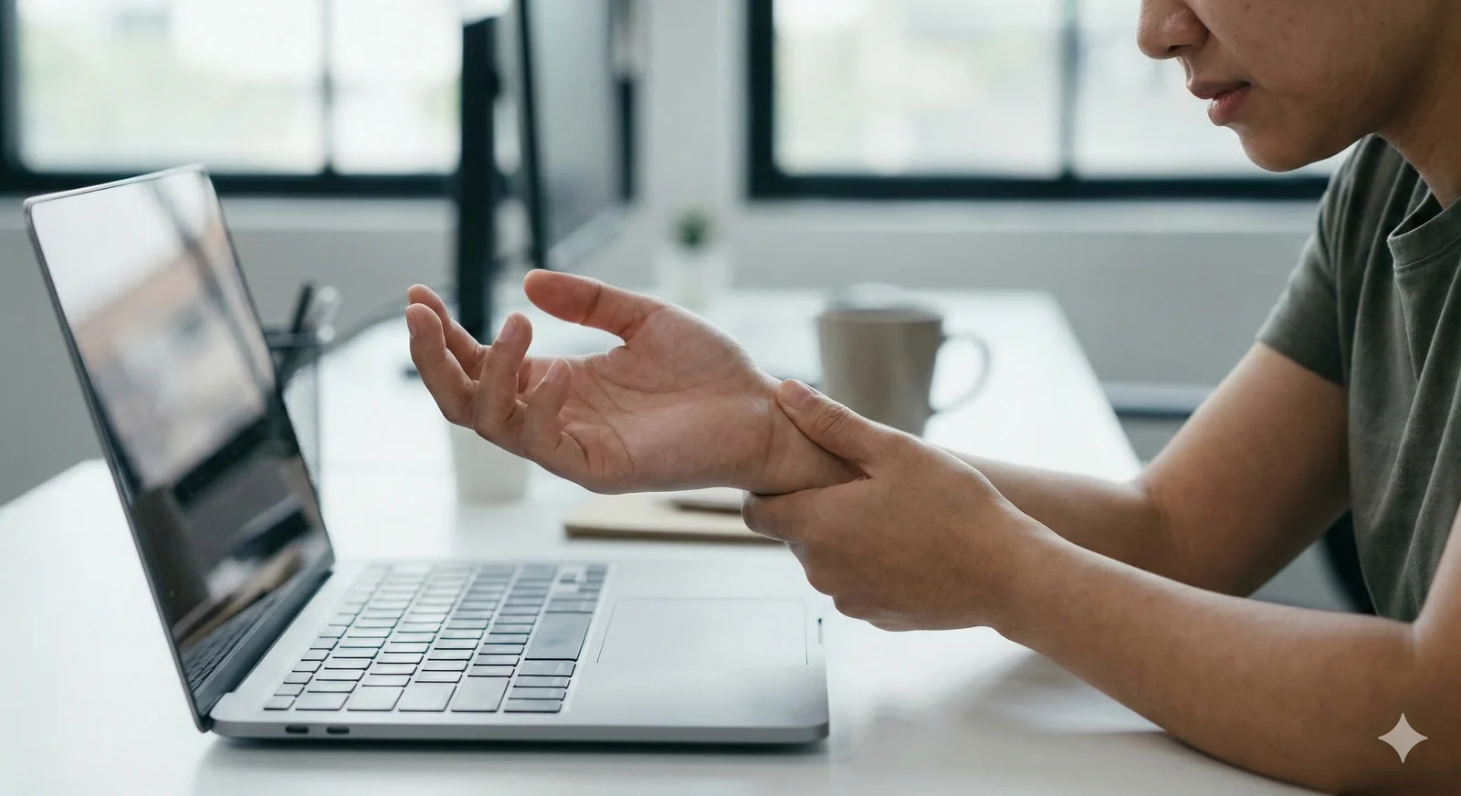 Drętwienie palców przy pracy przy komputerze i przeciążeniu nadgarstka